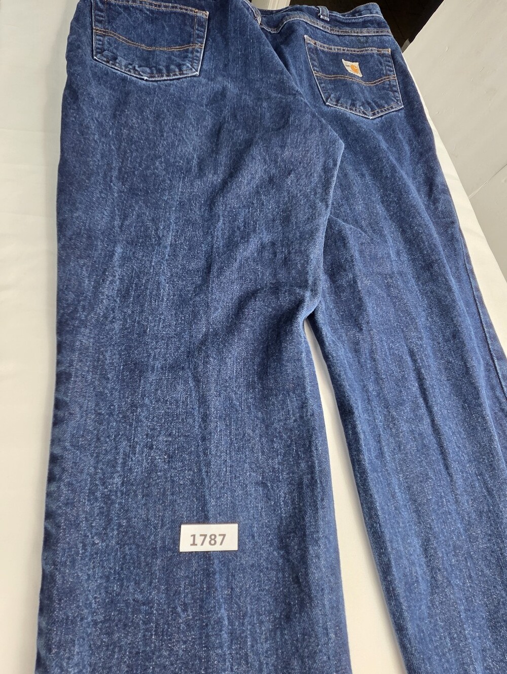 Carhartt FR Dark Blue Wide Leg 42x30 Denim Jeans #1787